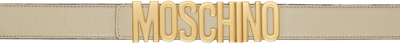 Moschino Beige Logo Belt In A0515 Beige