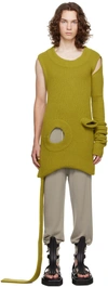 Rick Owens Green Banana Sweater In 32 Acid
