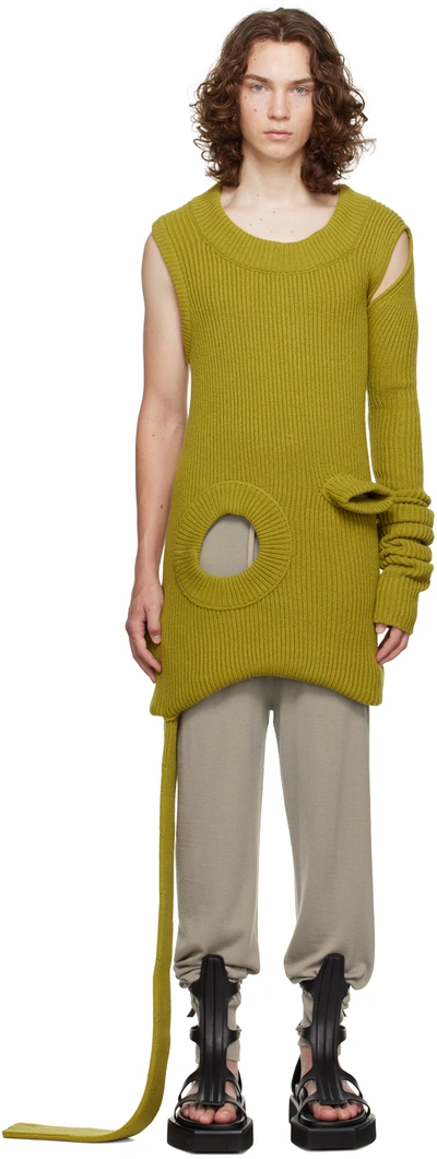 Rick Owens Green Banana Sweater In 32 Acid