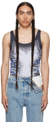 Y/PROJECT BLACK WHISKER PRINT TANK TOP