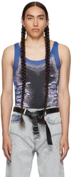 Y/PROJECT BLUE WHISKER PRINT TANK TOP