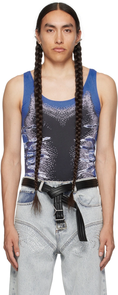Y/project Blue Whisker Print Tank Top
