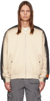 HERON PRESTON OFF-WHITE GRADIENT BOMBER JACKET