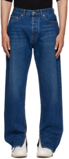 Off-white Indigo Blue Cotton Jeans In Medium Blue