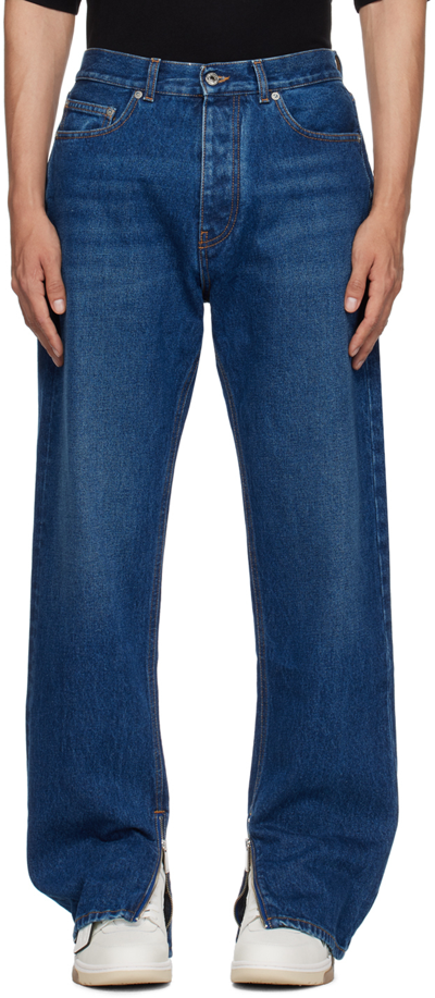 Off-white Blue Faded Jeans In Medium Blue