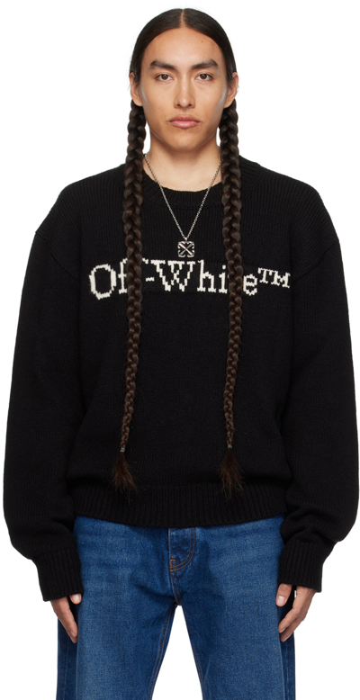 Off-white Big Bookish Chunky Knit Cre Black White In Black,white