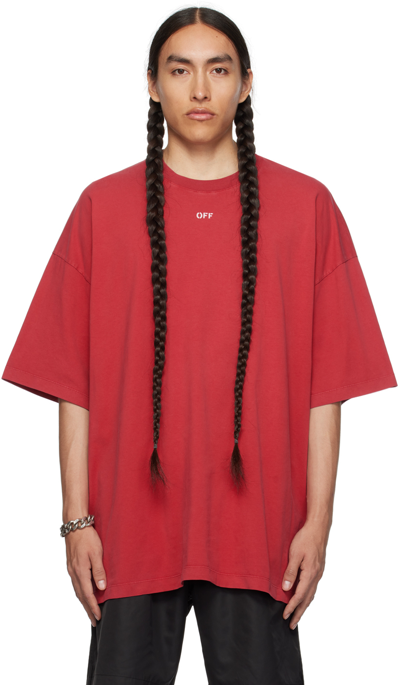 Off-white Red Matthew T-shirt In Rio Red Grey
