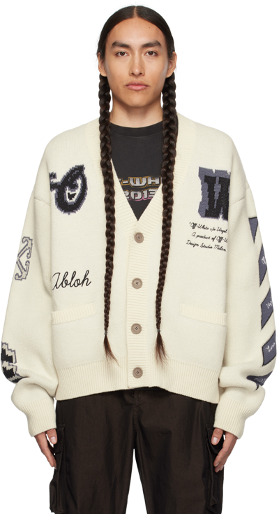 Off-white Cardigan Moon Vars In Nude & Neutrals