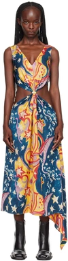 Marni X No Vacancy Inn Sleeveless Cutout Asymmetric Midi Dress In Gpb56 Royal