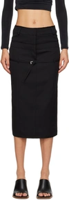 JACQUEMUS BLACK LE CHOUCHOU 'LA JUPE CARACO' MIDI SKIRT