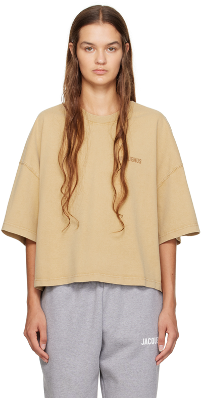 Jacquemus Tan Le Chouchou 'le T-shirt Corto' T-shirt In 810 Light Brown