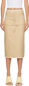 JACQUEMUS BEIGE LE CHOUCHOU 'LA JUPE CARACO' MIDI SKIRT