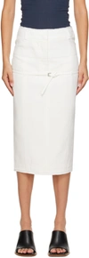 Jacquemus Caraco Tie-detailed Canvas Midi Skirt In 100 White