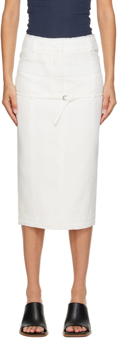 JACQUEMUS WHITE LE CHOUCHOU 'LA JUPE CARACO' MIDI SKIRT