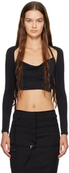 Jacquemus Peplo Draped Cut-out Top In 990 Black