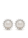 Hzmer Jewelry Pearl Stud Earrings In Silver