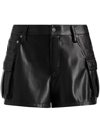 ALICE AND OLIVIA CAY FAUX-LEATHER CARGO SHORTS