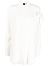 Pinko Bow-detail Pointed-collar Shirt In White