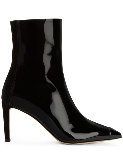 Giuseppe Zanotti Mirea 高跟皮质及踝靴 In Black