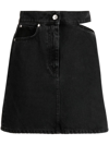 MSGM CUT-OUT DENIM MINI SKIRT