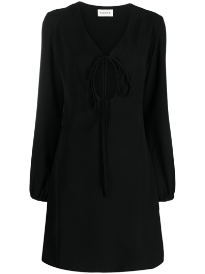 P.a.r.o.s.h Abito V-neck Keyhole Dress In Black