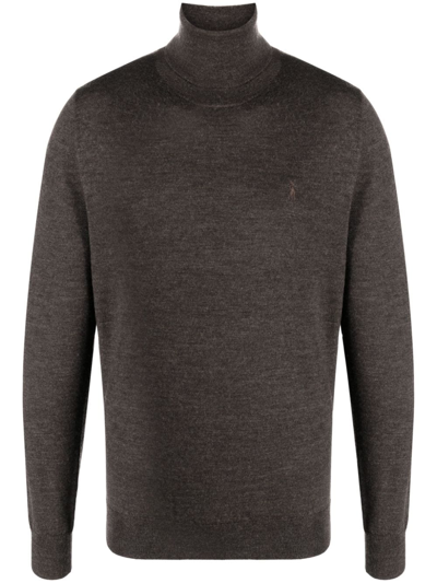Polo Ralph Lauren Logo-embroidered Wool Sweatshirt In Brown