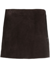 P.A.R.O.S.H FRONT-ZIP SUEDE MINISKIRT