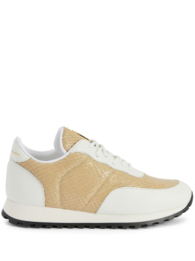 Giuseppe Zanotti Jimi Leather Low-top Sneakers In Neutrals