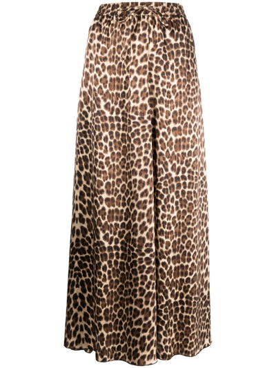 P.a.r.o.s.h Leopard-print Silk Maxi Skirt In Multicolore