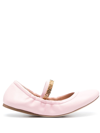 MOSCHINO LEATHER BALLERINA SHOES