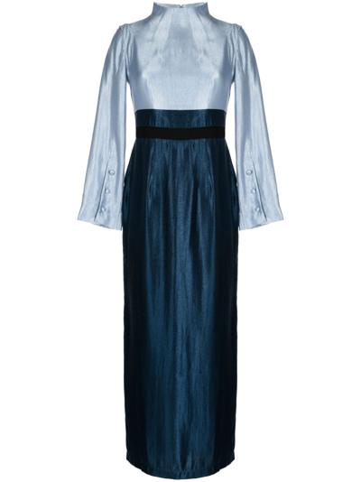 Baruni Sahda Detachable-sleeve Maxi Dress In Blue