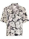 Anine Bing Hamilton Shirt In Black Floral Print In Black