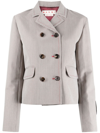 Marni Multicolor Houndstooth Wool Blend Single-breasted Blazer In Neutrals