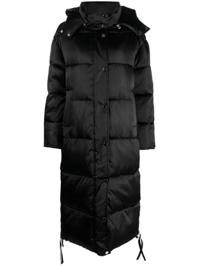 P.a.r.o.s.h Detachable-hood Long Padded Coat In Black