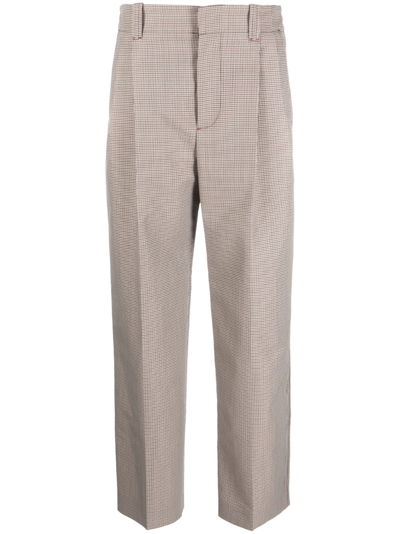 Marni Pleated Cropped Trousers In Neutrals