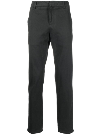 Dondup Mid-rise Straight-leg Trousers In Grey