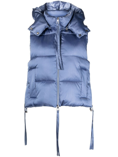 P.a.r.o.s.h. Detachable-hood Padded Gilet In Blue