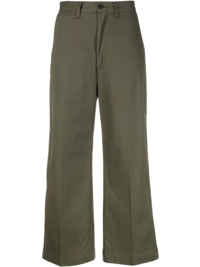Polo Ralph Lauren High-waist Cropped Trousers In Green