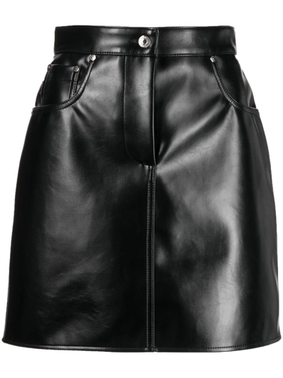 Msgm Faux Leather Mini Skirt In 블랙