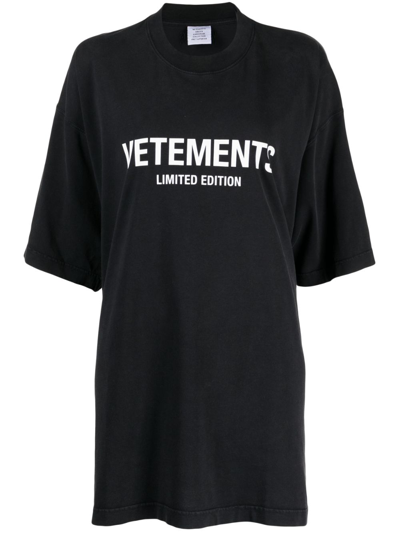 Vetements Limited Edition Logo-print Cotton T-shirt In Black