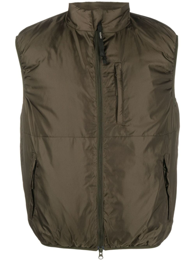 Aspesi Padded High-neck Gillet In Green