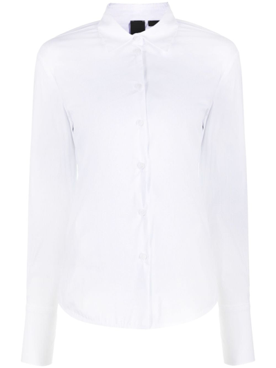 Pinko Pointed-collar Stretch-cotton Shirt In White