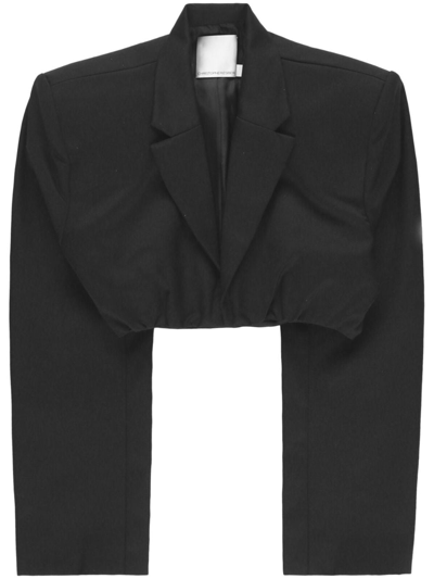 Christopher Esber Cropped Wool Blazer In Black