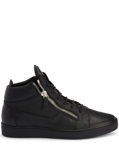 Giuseppe Zanotti Kriss 皮质运动鞋 In Black