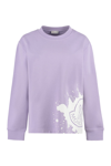 Moncler Splatter Logo Cotton Blend Graphic Sweatshirt In Lilac