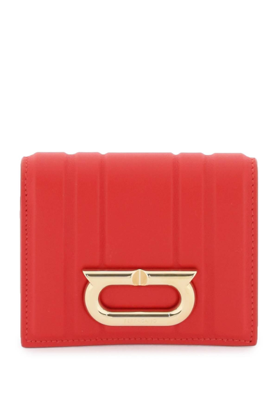 Ferragamo Bi-fold Matelassé Wallet In Red