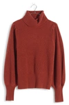 Madewell Winterport Turtleneck Sweater In Burnished Mahogany