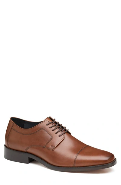 Johnston & Murphy Novick Cap Toe Derby In Tan