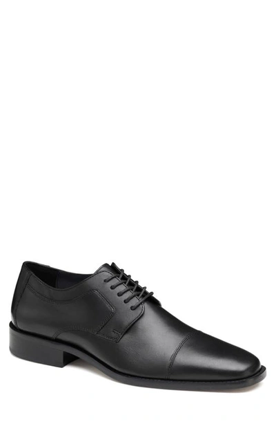 Johnston & Murphy Novick Cap Toe Derby In Black