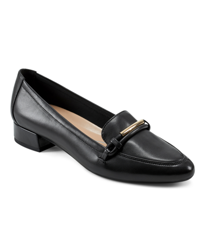 Easy Spirit Women's Eflex Carlina Slip-on Pointy Toe Dress Pumps In Black Leather